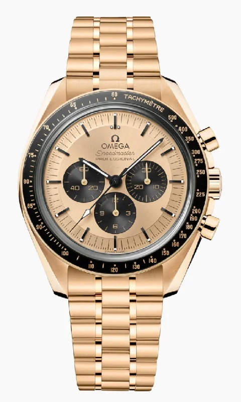 Stylish men's watches with mesh bands for a contemporary and lightweight accessory -OMEGA- SPEEDMASTER
MOONWATCH PROFESSIONAL
42 MM, MOONSHINE™ GOLD ON MOONSHINE™ GOLD 
310.60.42.50.99.002