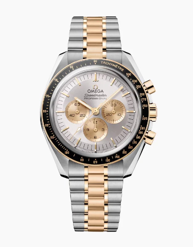 Stylish men's watches with leather straps and stainless steel cases for refined fashion -OMEGA-SPEEDMASTER
MOONWATCH PROFESSIONAL
42 MM, STEEL ‑ MOONSHINE™ GOLD ON STEEL ‑ MOONSHINE™ GOLD 310.20.42.50.02.001