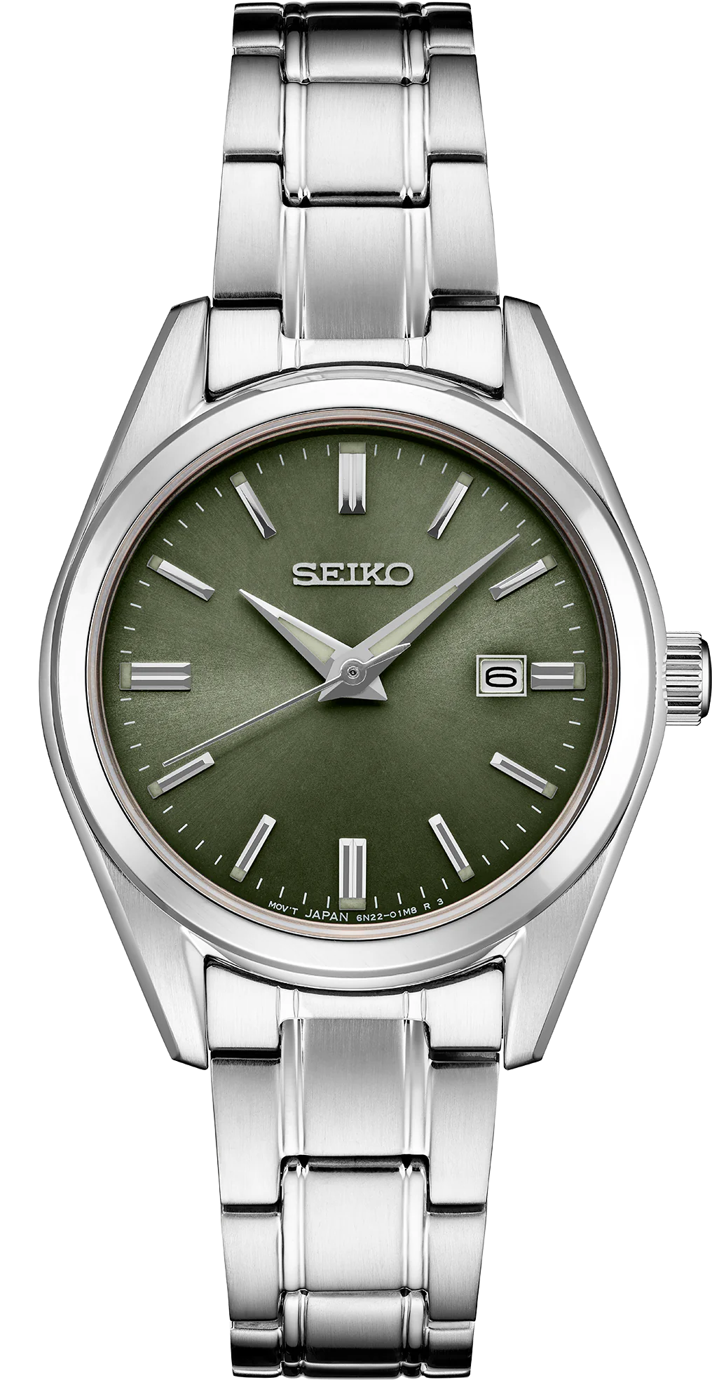 Fashion-forward men's watches with large faces and bold numbers for a strong style statement -Seiko-Quartz Green Dial Ladies Watch SUR533