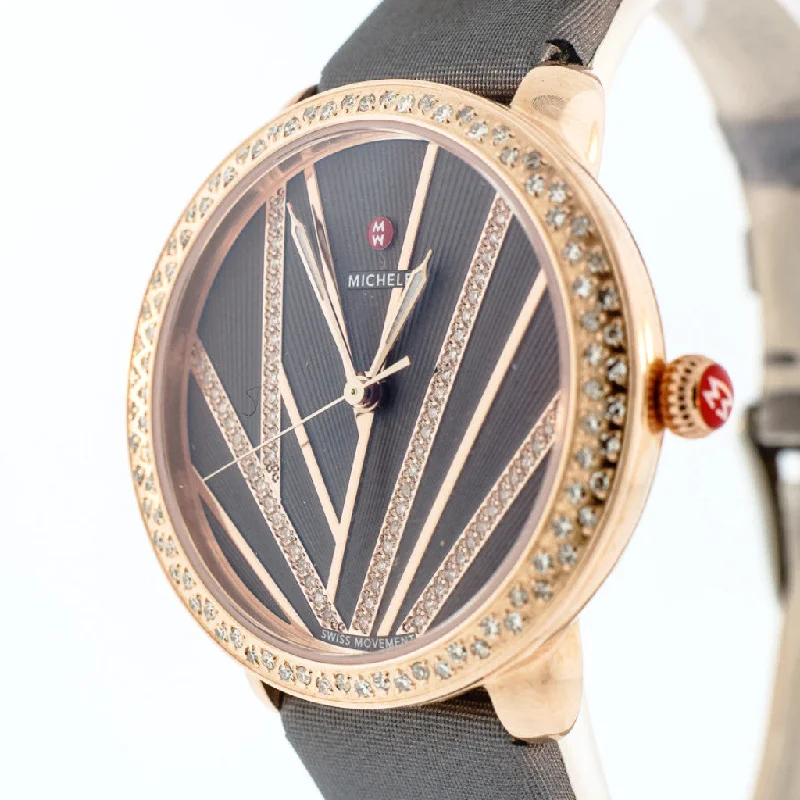 Men's watches with classic designs and gold-tone finishes for a refined and fashionable look -Serein Mid City Lights Diamond Rose Gold Watch with 16mm New Gray Strap