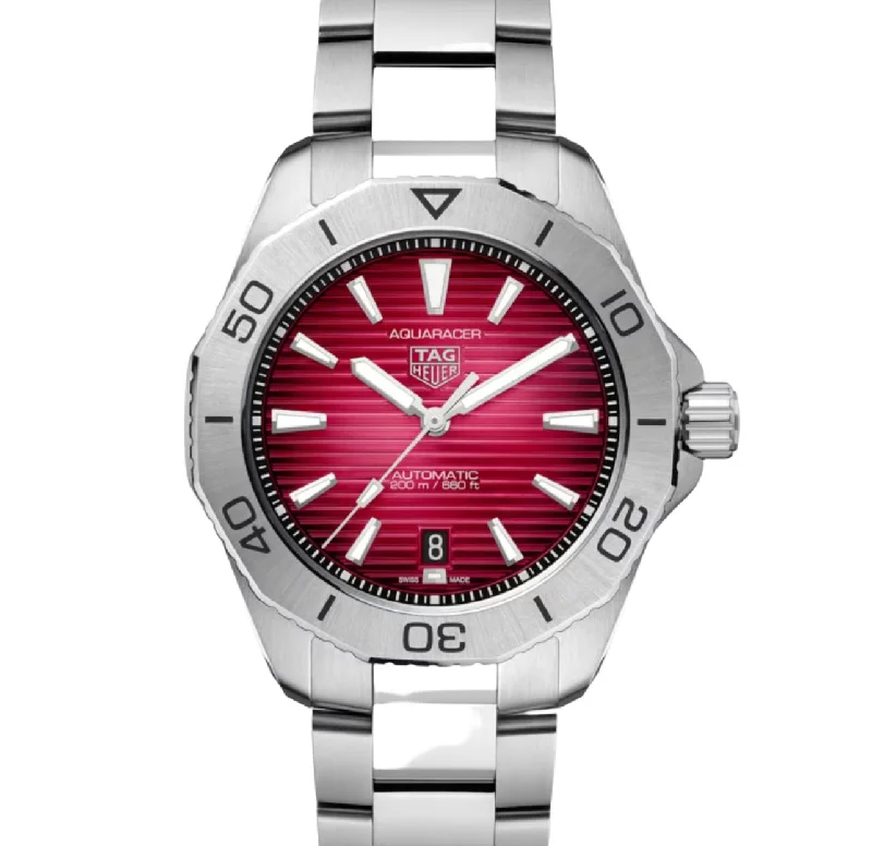 Rugged men's watches with shockproof features for those who need toughness and reliability -TAG HEUER-AQUARACER PROFESSIONAL 200 Automatic Watch, 40 mm, Steel WBP2114.BA0627