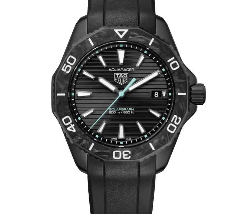 Durable men's watches with rubber or silicone bands for comfort and long-lasting wear -TAG HEUER-AQUARACER PROFESSIONAL 200 SOLARGRAPH Quartz Watch, 40 mm, Steel WBP1112.FT6199