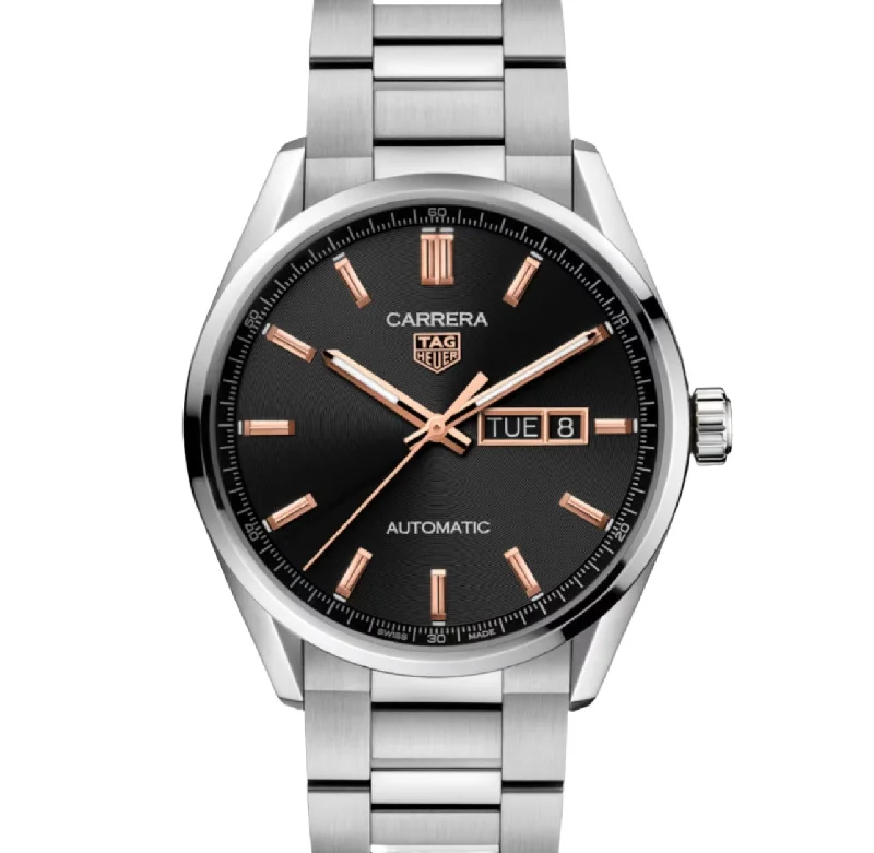 Men's watches with sport-inspired designs and features for both functionality and style -TAG HEUER-CARRERA DAY-DATE Automatic Watch, 41 mm, Steel WBN2013.BA0640