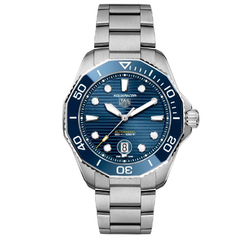 Stylish men's watches with integrated Bluetooth features for seamless connectivity with mobile devices -TAG HEUER-AQUARACER PROFESSIONAL 300 Automatic Watch - Diameter 43 mm WBP201B.BA0632