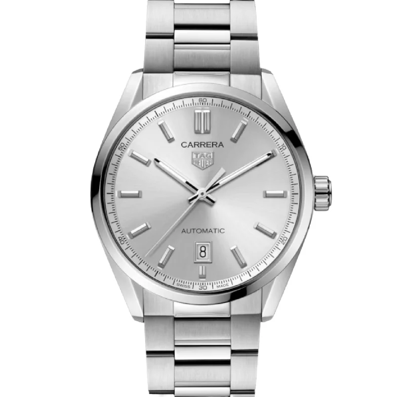 Classic men's watches with stainless steel cases and leather straps for versatile everyday wear -TAG HEUER-CARRERA Automatic Watch - Diameter 39 mm WBN2111.BA0639