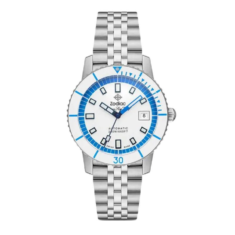 Men's watches with square faces and modern features for a futuristic and edgy look -ZODIAC- Super Sea Wolf Compression Automatic Stainless Steel Watch